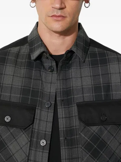 Neil Barrett Check-pattern Shirt Jacket In Gray