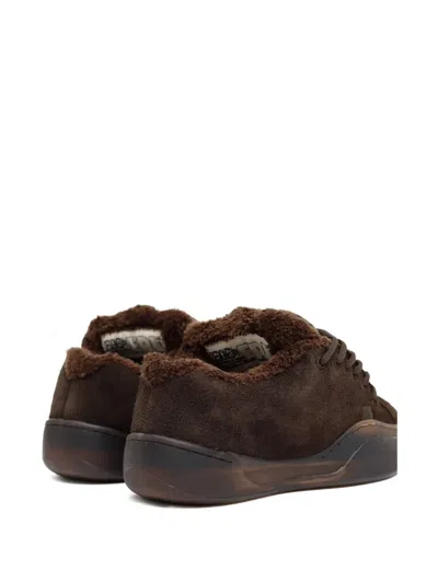 Erl Suede Vamp Sneakers In Brown