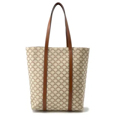 Pre-owned Celine Beige Leather Pouch Tote Bag () In Sand