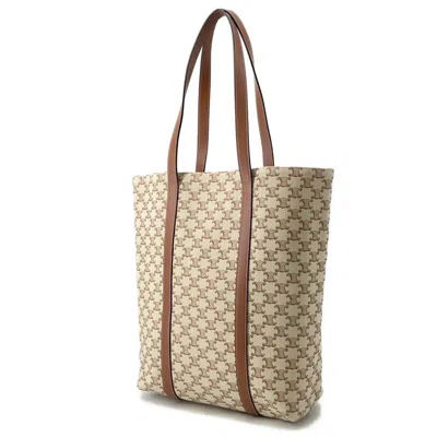 Pre-owned Celine Beige Leather Pouch Tote Bag () In Sand