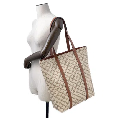 Pre-owned Celine Beige Leather Pouch Tote Bag () In Sand