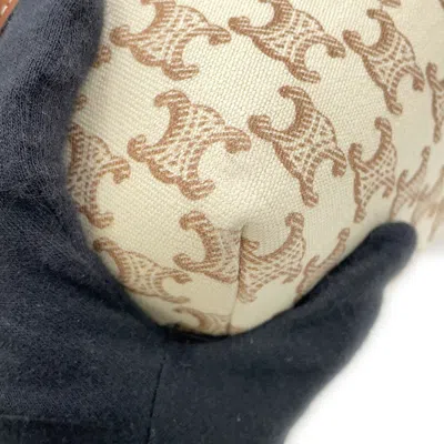 Pre-owned Celine Beige Leather Pouch Tote Bag () In Sand