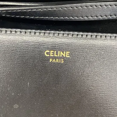 Pre-owned Celine Black Leather Chain/shoulder Wallet ()