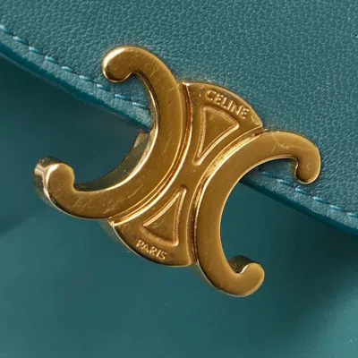 Pre-owned Celine Blue Green Leather Wallet (bi-fold) () In Multi