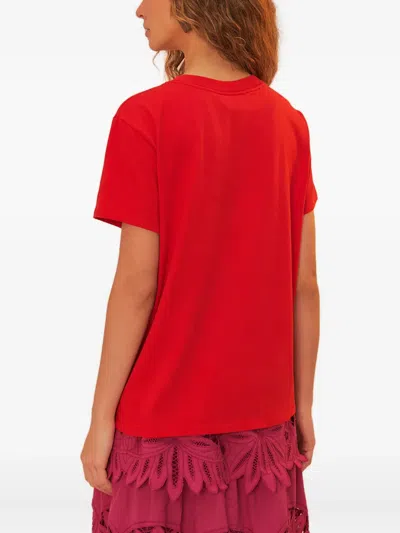 Farm Rio Embroidered T-shirt In Red