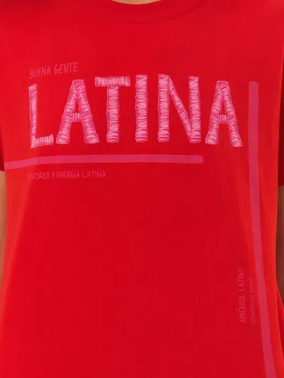 Farm Rio Embroidered T-shirt In Red