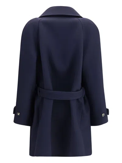 Loewe Double-breasted Belted Wool And Silk-blend Twill Jacket In Blue