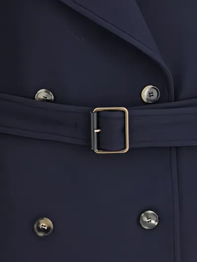 Loewe Double-breasted Belted Wool And Silk-blend Twill Jacket In Blue
