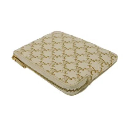 Pre-owned Celine Macadam White Coin Purse/coin Case ()