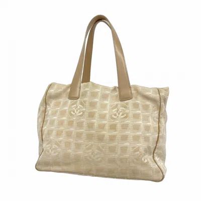 Pre-owned Chanel Beige Silver Nylon Tote Bag ()