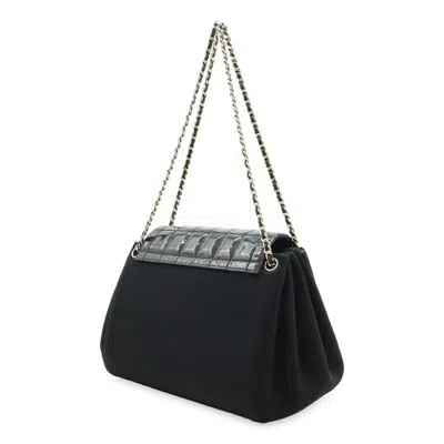 Pre-owned Chanel Black Cotton Leather Shoulder Bag ()