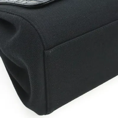 Pre-owned Chanel Black Cotton Leather Shoulder Bag ()