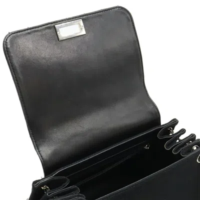 Pre-owned Chanel Black Cotton Leather Shoulder Bag ()