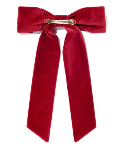 Bonpoint Girls Domina Bow Hair Clip In Red