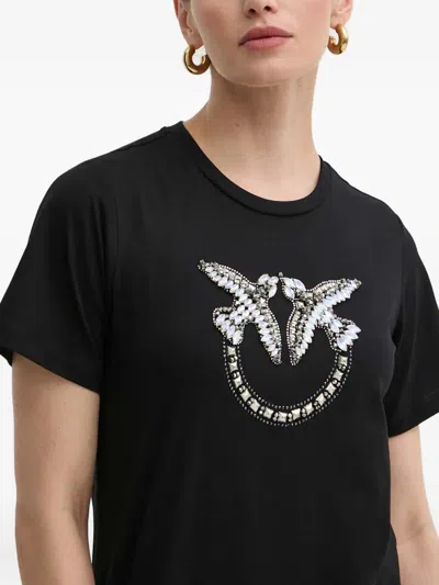 Pinko Embellished Graphic Mini Dress In Black