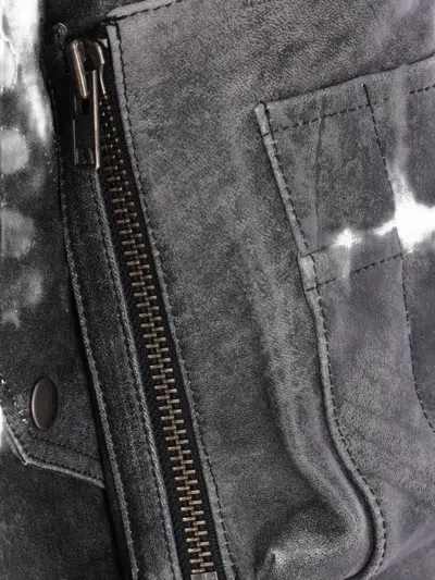 Vaquera Zipped-leather Jacket In Gray