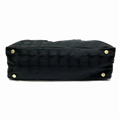 Pre-owned Chanel Black Nylon Leather Boston Bag Handbag ()