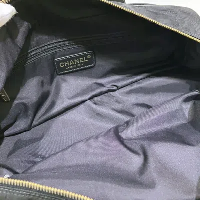 Pre-owned Chanel Black Nylon Leather Boston Bag Handbag ()
