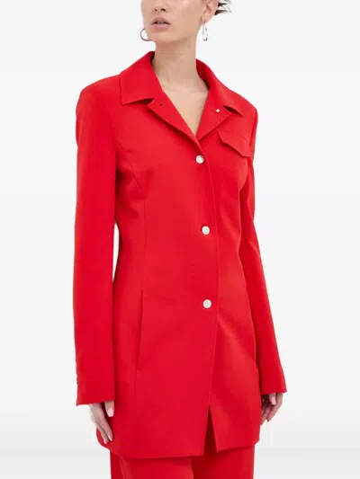 Moschino Buttoned Blazer In Red