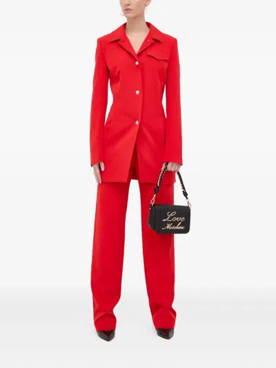 Moschino Buttoned Blazer In Red