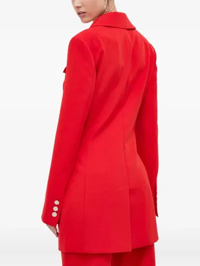 Moschino Buttoned Blazer In Red
