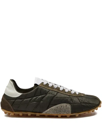 Maison Margiela Womens Khaki Sprinters Leather And Suede-trimmed Nylon Trainers Eur 37 / 4 Uk In Multi