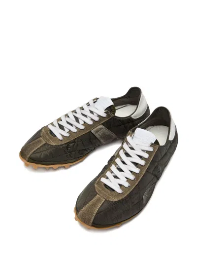 Maison Margiela Womens Khaki Sprinters Leather And Suede-trimmed Nylon Trainers Eur 37 / 4 Uk In Multi