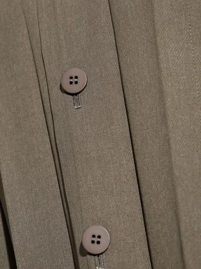 Issey Miyake Button Pleated Vest In Green