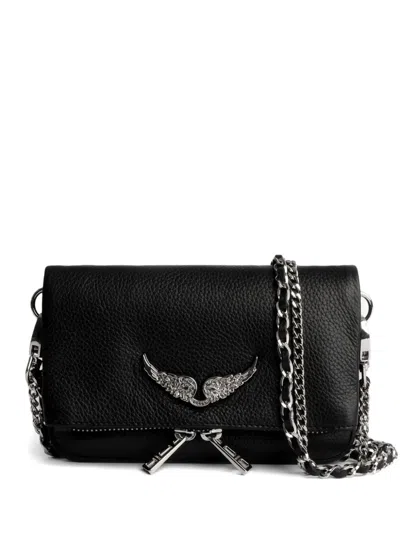 Zadig & Voltaire Wings-detail Chain-strap Cross Body Bag In Black
