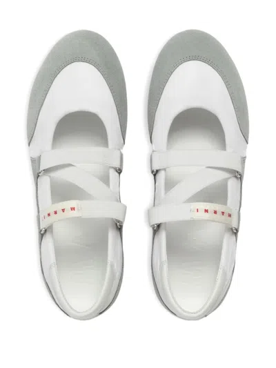Marni Elastic Strap Sneakers In Gray