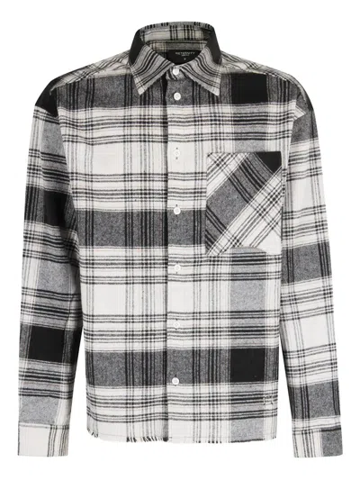 Reternity Plaid-pattern Flannel Shirt In Black