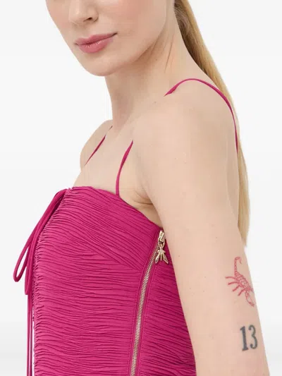 Patrizia Pepe Zip Ruched Mini Dress In Pink