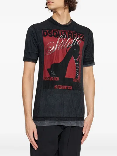 Dsquared2 Graphic-print T-shirt In Black
