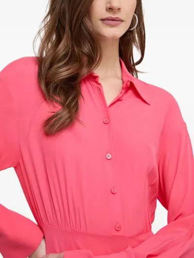 Patrizia Pepe Button Asymmetric Maxi Dress In Pink