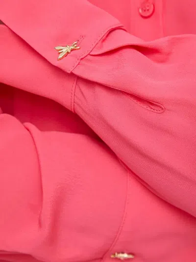 Patrizia Pepe Button Asymmetric Maxi Dress In Pink