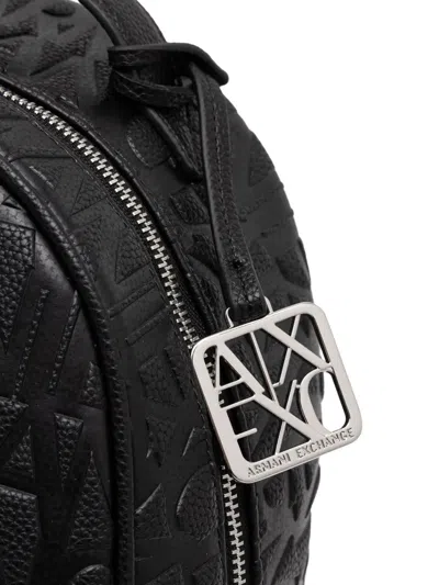 Armani Exchange Embossed-logo Backpack In Black