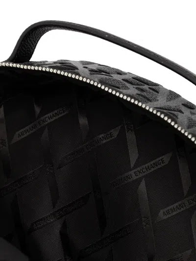 Armani Exchange Embossed-logo Backpack In Black