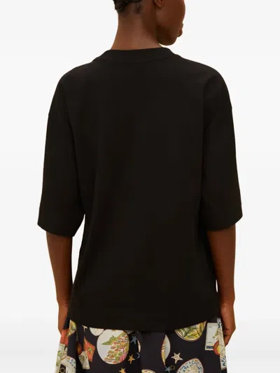 Farm Rio Black Tropical Organic Cotton T-shirt In Black