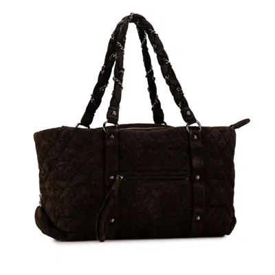 Pre-owned Chanel Matelasse Dark Brown Suede Tote Bag ()