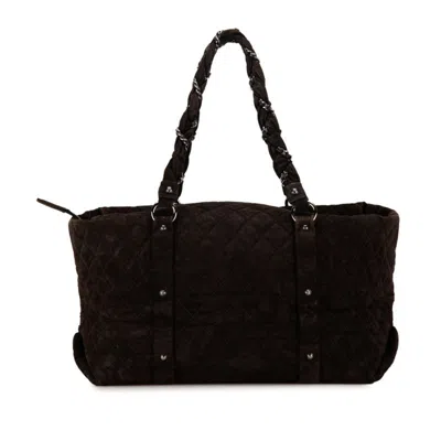 Pre-owned Chanel Matelasse Dark Brown Suede Tote Bag ()