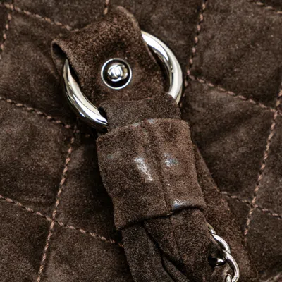 Pre-owned Chanel Matelasse Dark Brown Suede Tote Bag ()