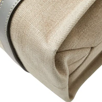Pre-owned Chloé Beige Blue Canvas Leather Shoulder Bag Tote Bag ()
