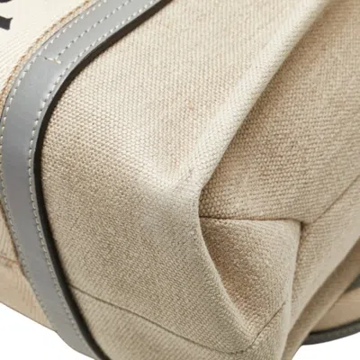 Pre-owned Chloé Beige Blue Canvas Leather Shoulder Bag Tote Bag ()