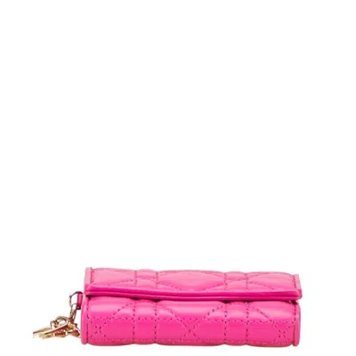 Pre-owned Dior Christian  Lady  Pink Leather Wallet (tri-fold) ()