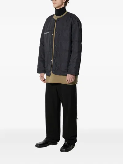 Pangaia Mens Flower-warmth Quilted Collarless Jacket In Black