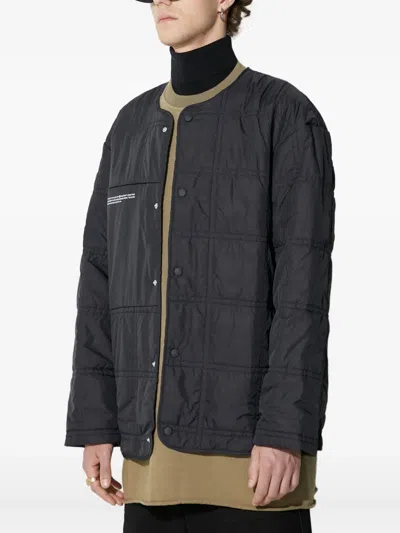 Pangaia Mens Flower-warmth Quilted Collarless Jacket In Black