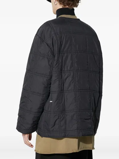 Pangaia Mens Flower-warmth Quilted Collarless Jacket In Black