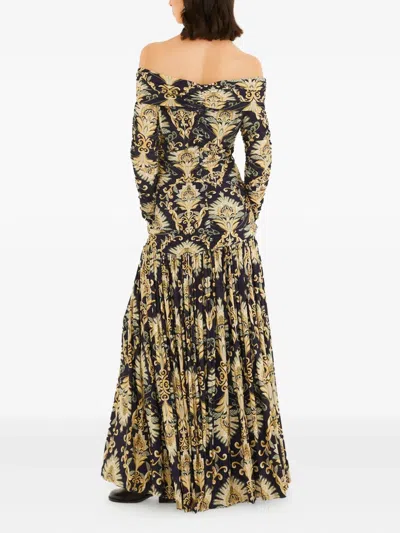 Farm Rio Wonderful Arabesque Off-the-shoulder Printed Stretch-jersey Maxi Dress In Multi