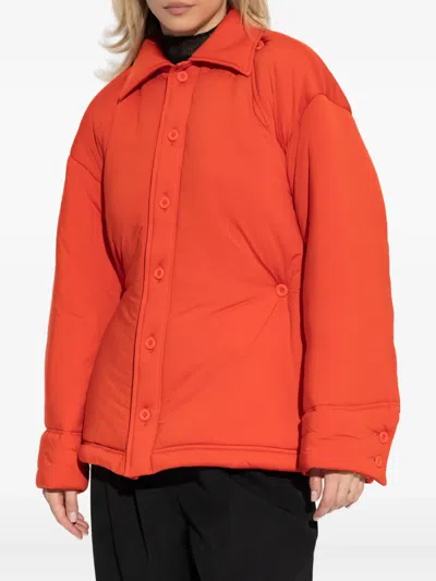 Issey Miyake Pumped-t Buttoned Collared Overshirt In Red