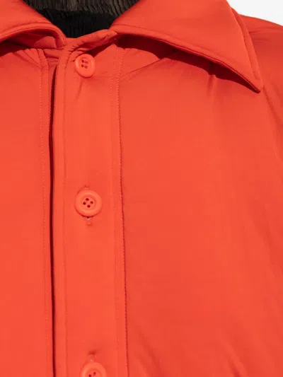 Issey Miyake Pumped-t Buttoned Collared Overshirt In Red